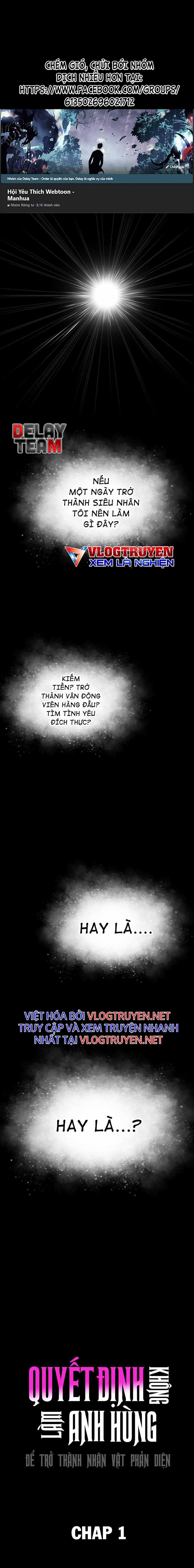 Không Làm Anh Hùng Để Trở Thành Nhân Vật Phản Diện - Page 1